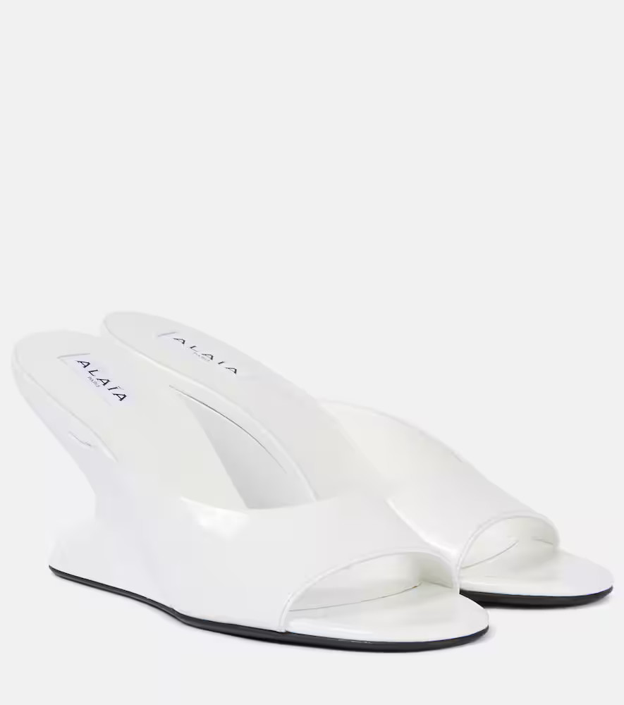 AlaÃ¯a Curve 75 patent leather wedges | Mytheresa (US/CA)