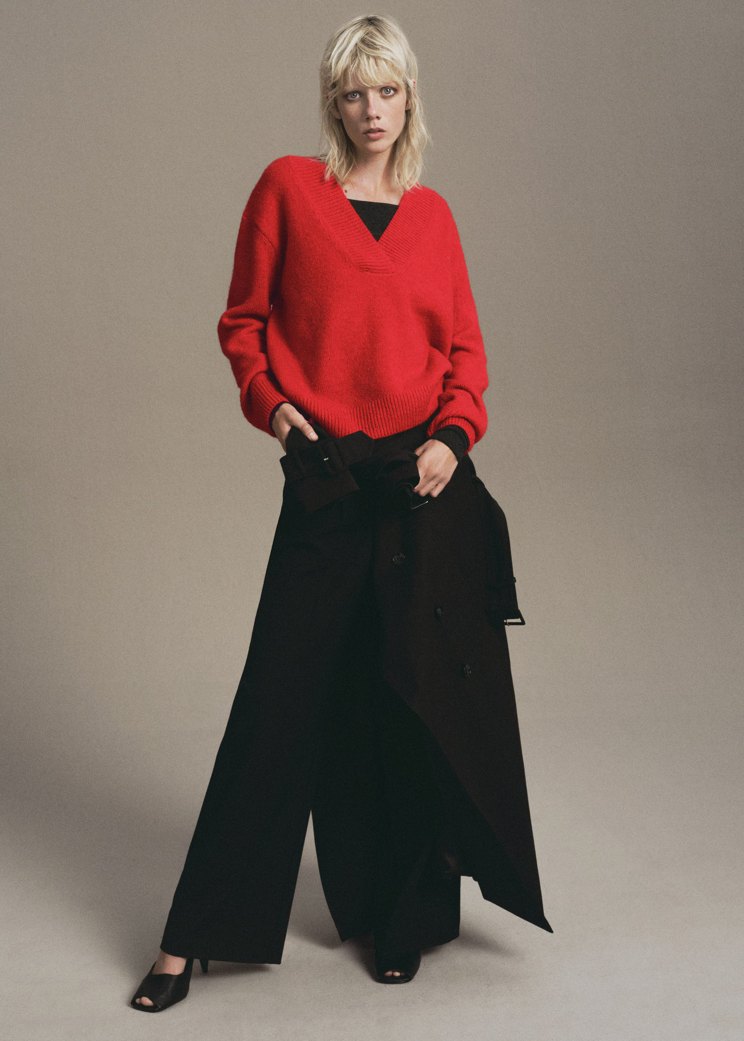 Grobstrickpullover mit V-Ausschnitt | Mango EU