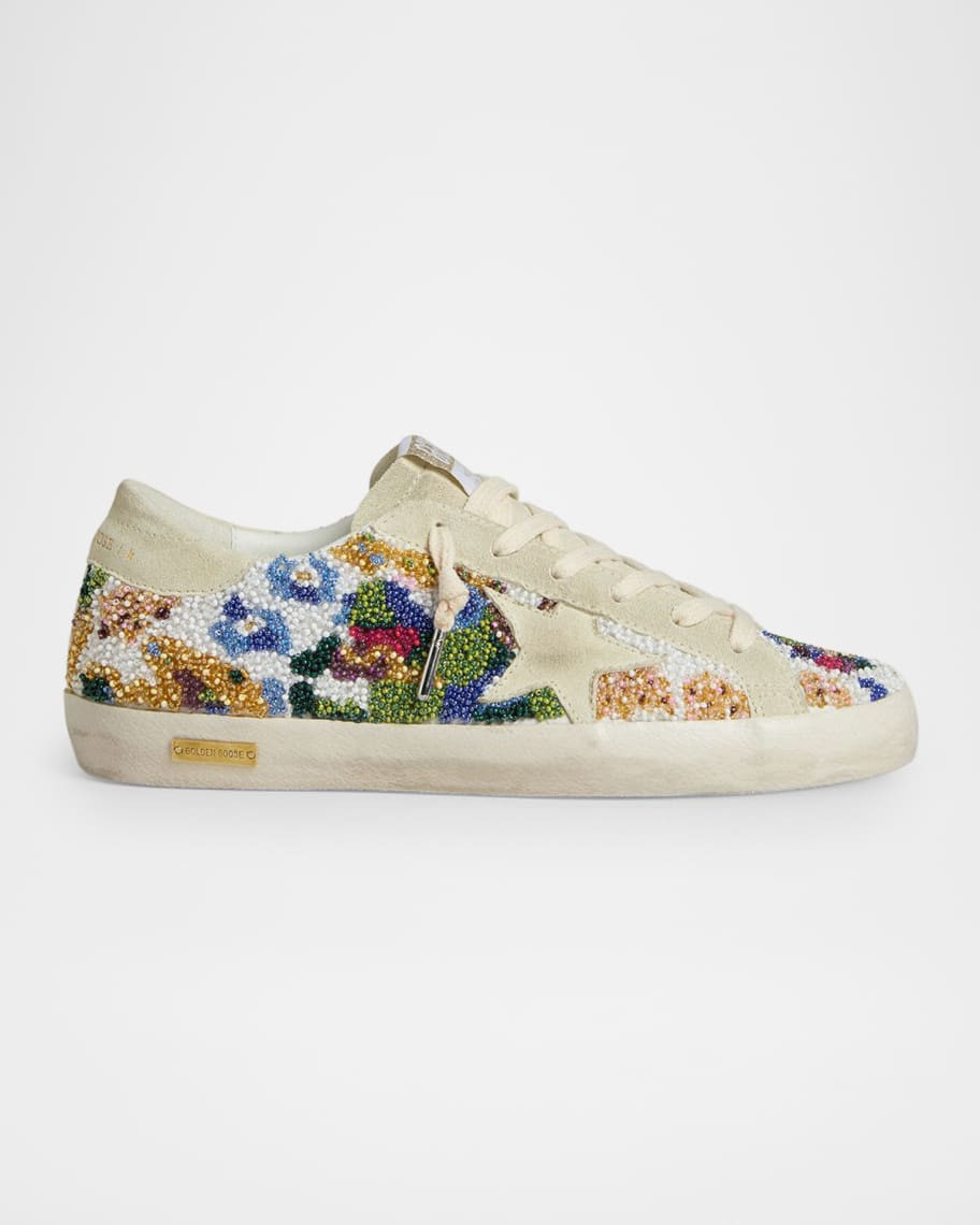 Golden Goose Super-Star Suede Beaded Low-Top Sneakers | Neiman Marcus