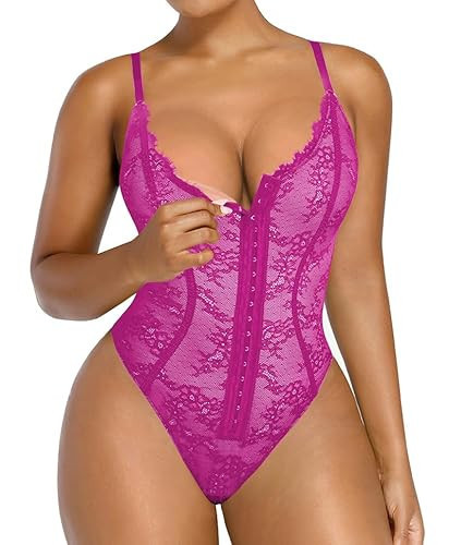 SHAPELLX Lace Shapewear Bodysuit for Women Body Shaper Fajas for Women Tummy Control Plus Size XX-Large | Amazon (US)