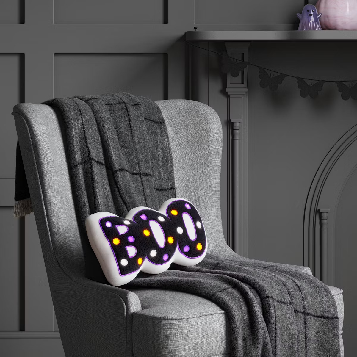 8.5"x13" Lit 'Boo' Novelty Shaped Throw Pillow - Hyde and EEK! Boutique™ | Target