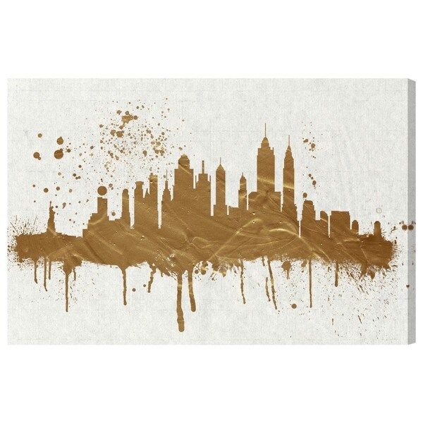 Gold NY Skyline' Canvas Art | Bed Bath & Beyond