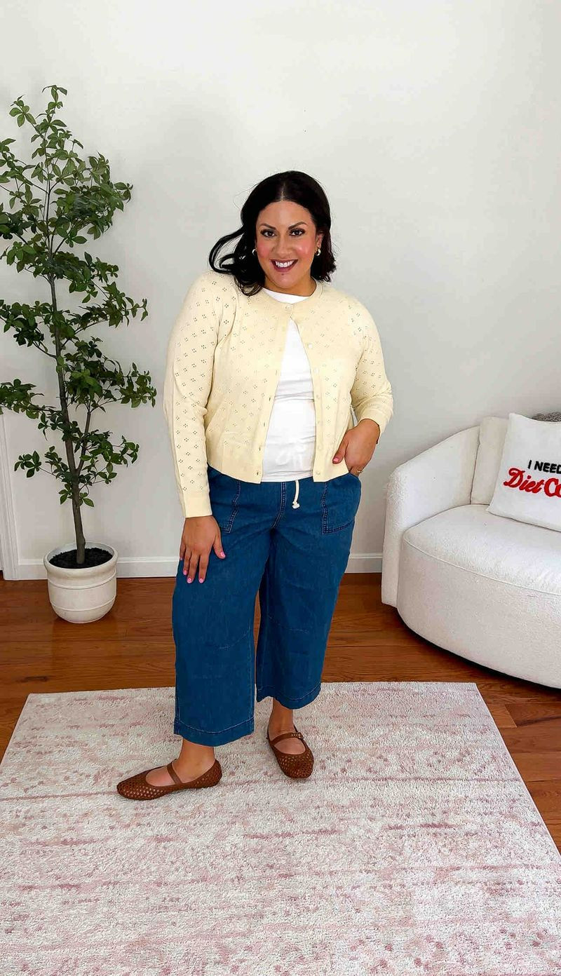 Spring outfit inspo! Wearing an XL in everything and I’m 2 weeks postpartum! 

 #LTKootd #LTKSeasonal #LTKMidsize