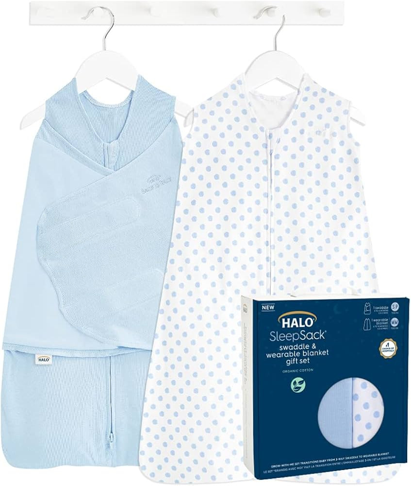 HALO Sleepsack Swaddle 3-6 Months and Wearable Blanket 6-12 Months 100% Organic Cotton 2-Piece Gi... | Amazon (US)