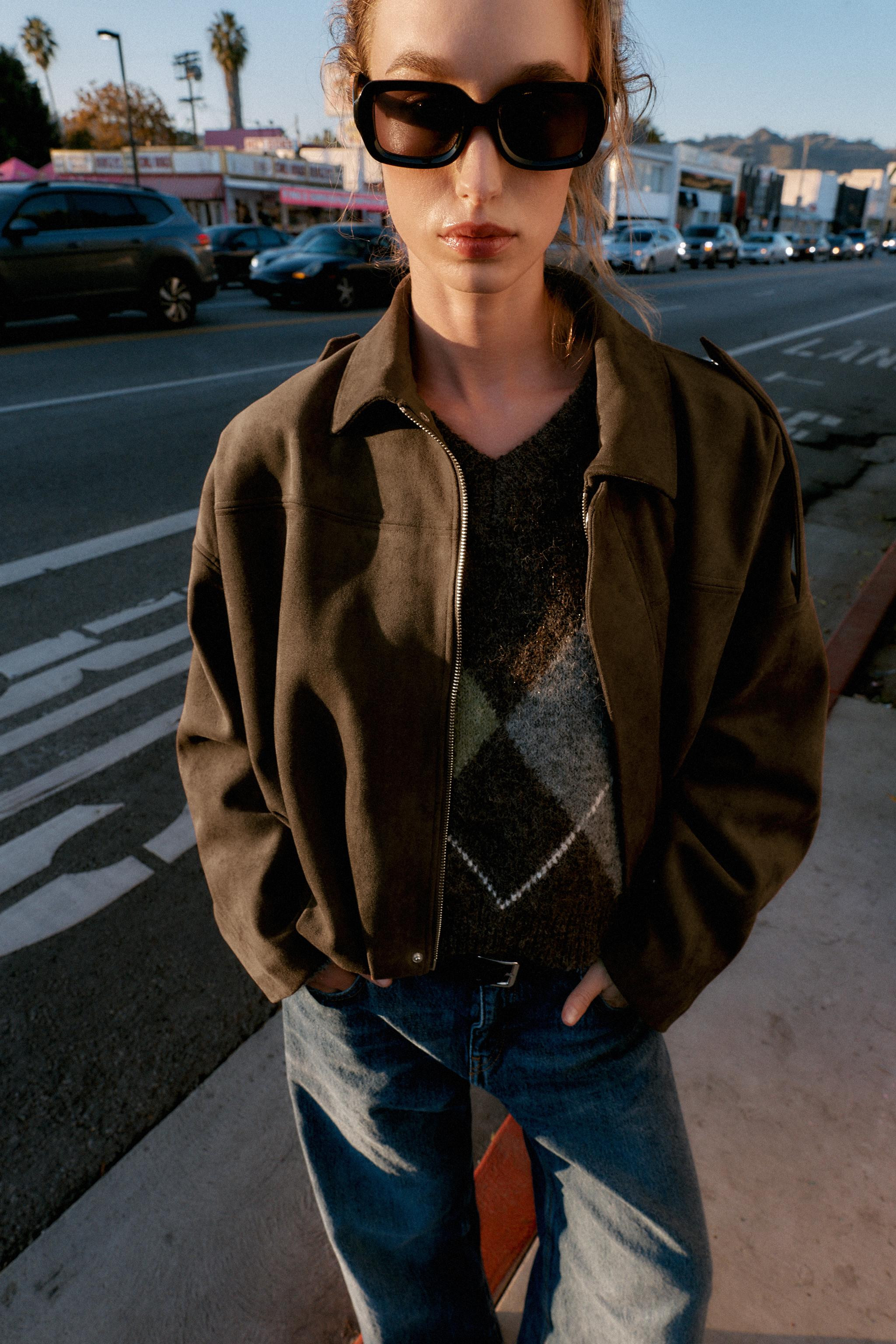 SUEDE EFFECT BOMBER JACKET | Zara AU
