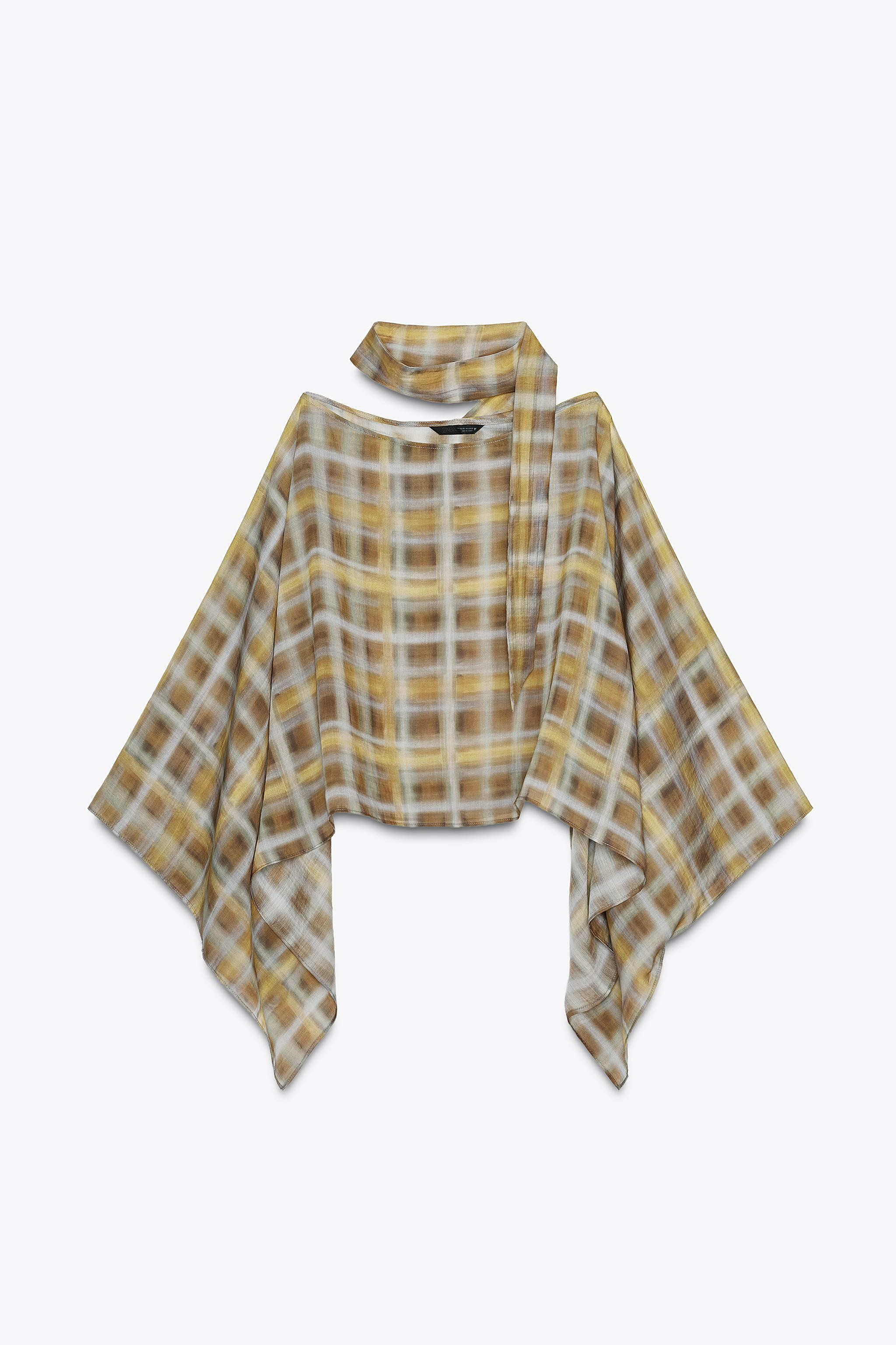 PLAID SCARF CAPE | Zara US