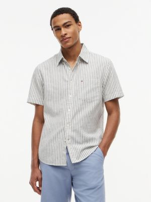 Regular Fit Striped Linen-Blend Shirt | Tommy Hilfiger | Tommy Hilfiger (US)