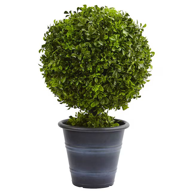 Nearly Natural 23-in Green Indoor Artificial Boxwood Artificial Tree | Lowe's