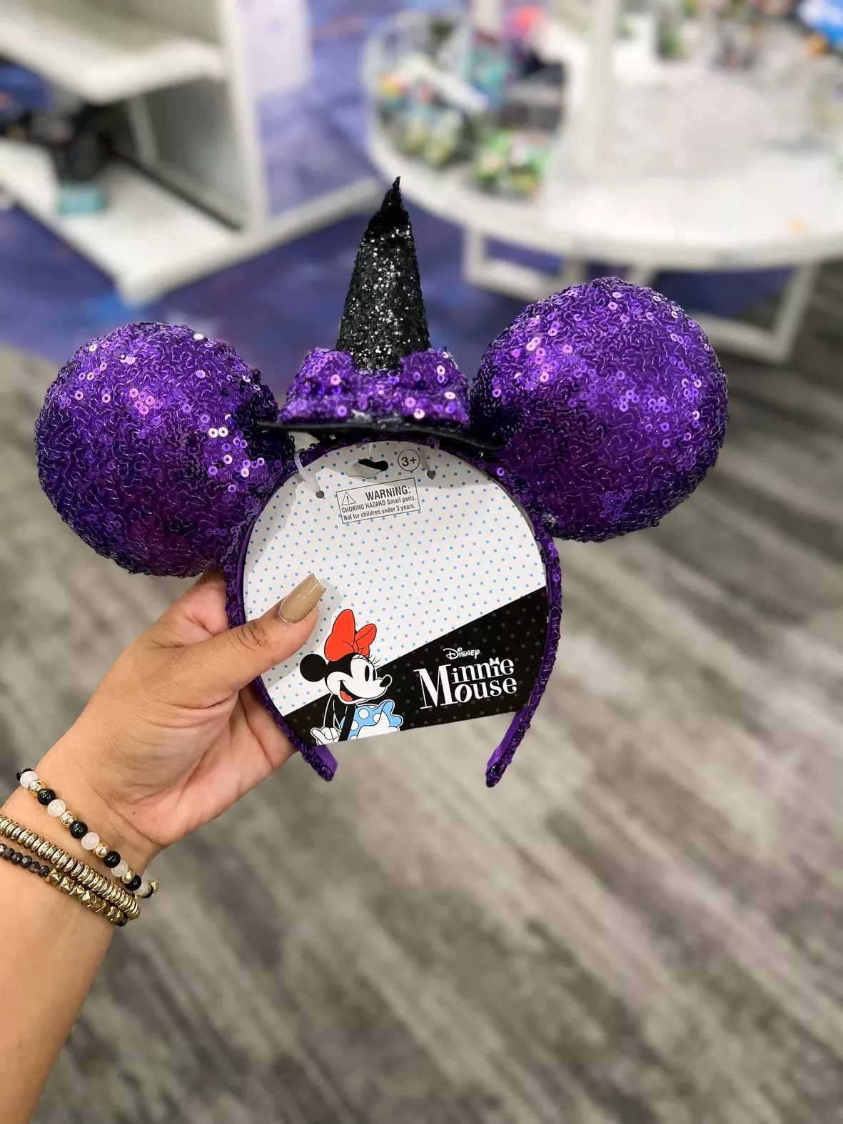 Girls' Disney Minnie Mouse Halloween Witch Ear Headband - Purple
