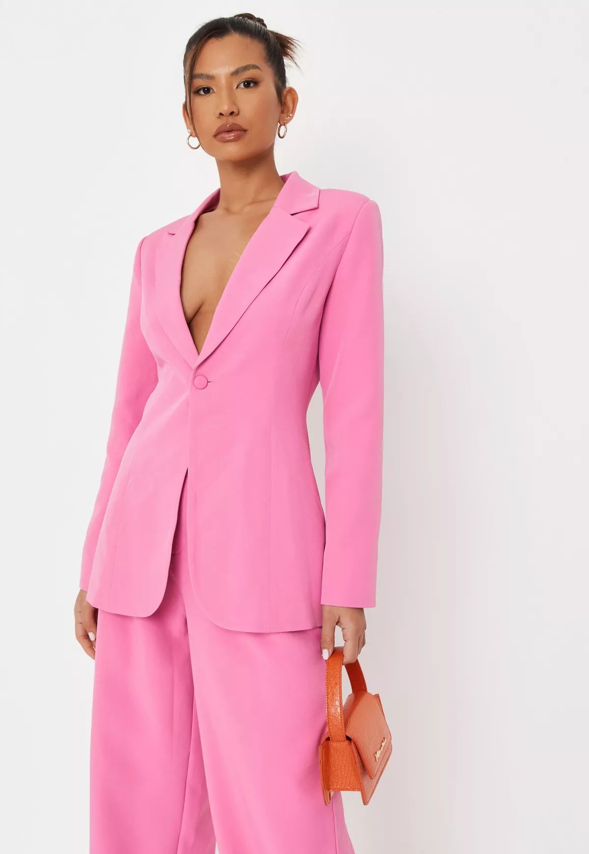 Missguided - Pink Slim Fit Tailored Blazer | Missguided (US & CA)
