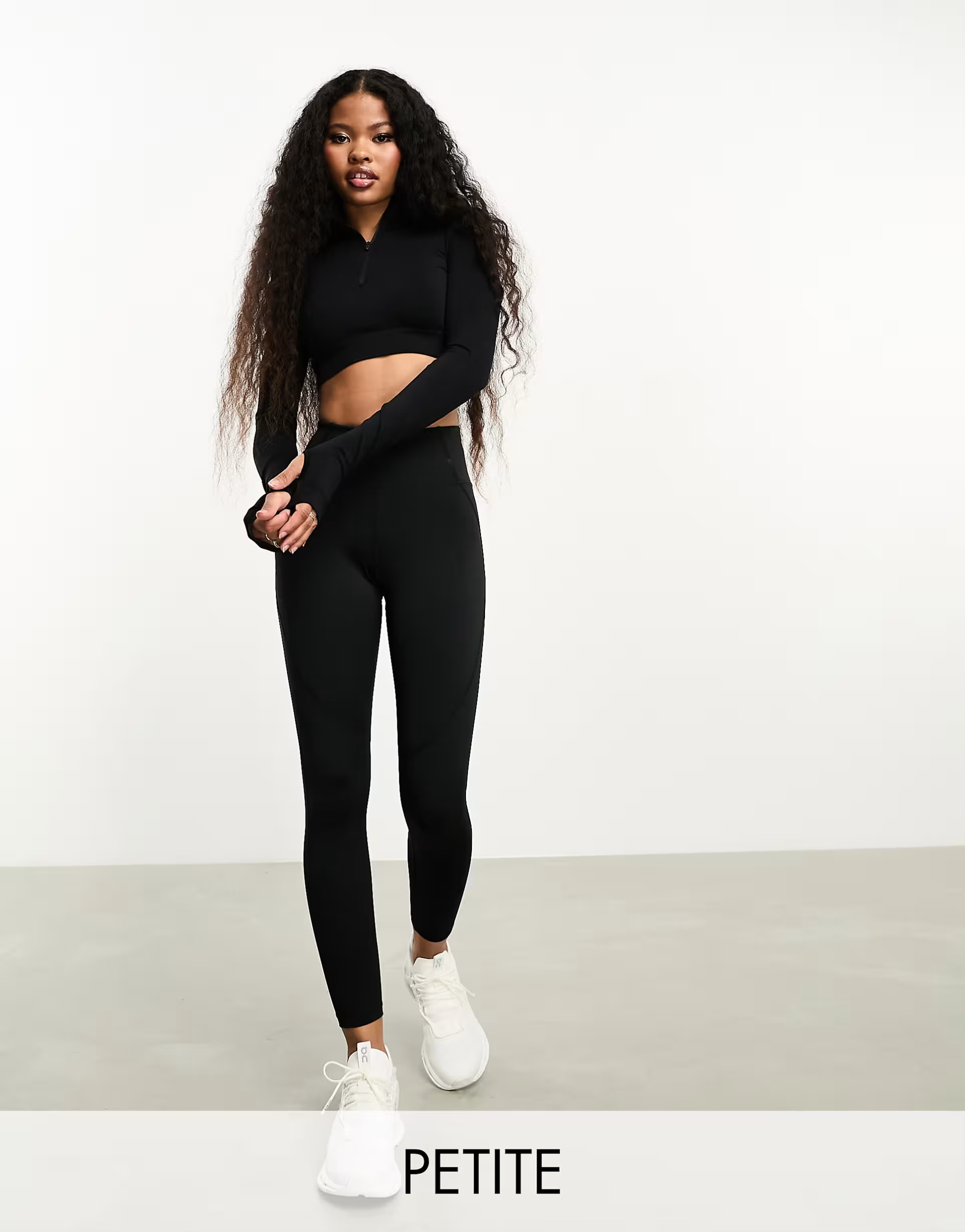 ASOS 4505 Petite icon legging with booty sculpt seam detail and pocket in black | ASOS (Global)