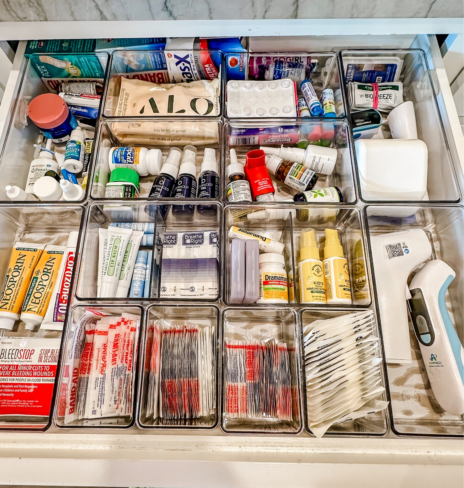 Medical drawer organization
