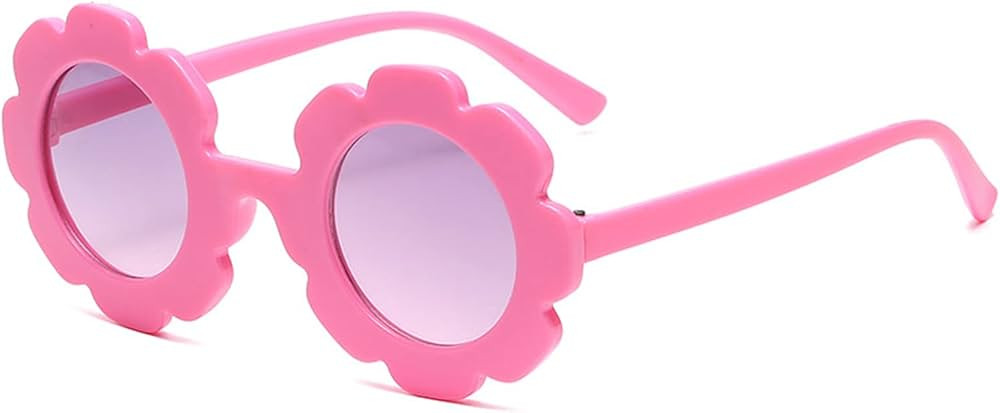 Kids Round Flower Sunglasses Girl flower Shaped Sunglasses Cute Kids Eyewear for Pool Beach Outdo... | Amazon (US)