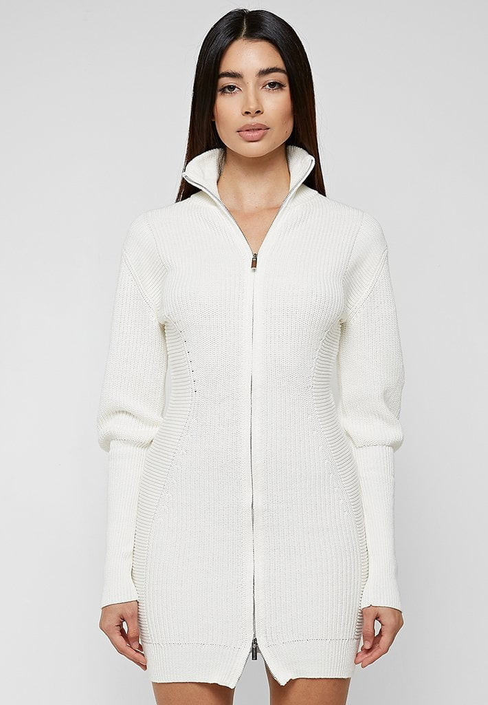 Chunky Knit Jumper Dress - Off White | Maniere De Voir