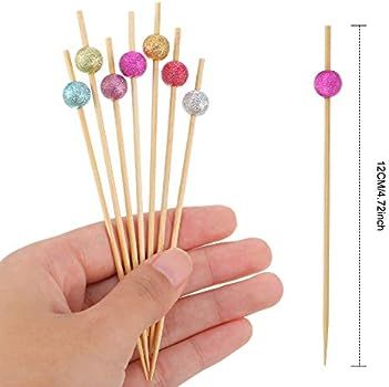 120 Counts Faux Pearl Toothpicks Wooden Cocktail Picks Handmade Sticks Appetizer Toothpicks Decor... | Amazon (US)