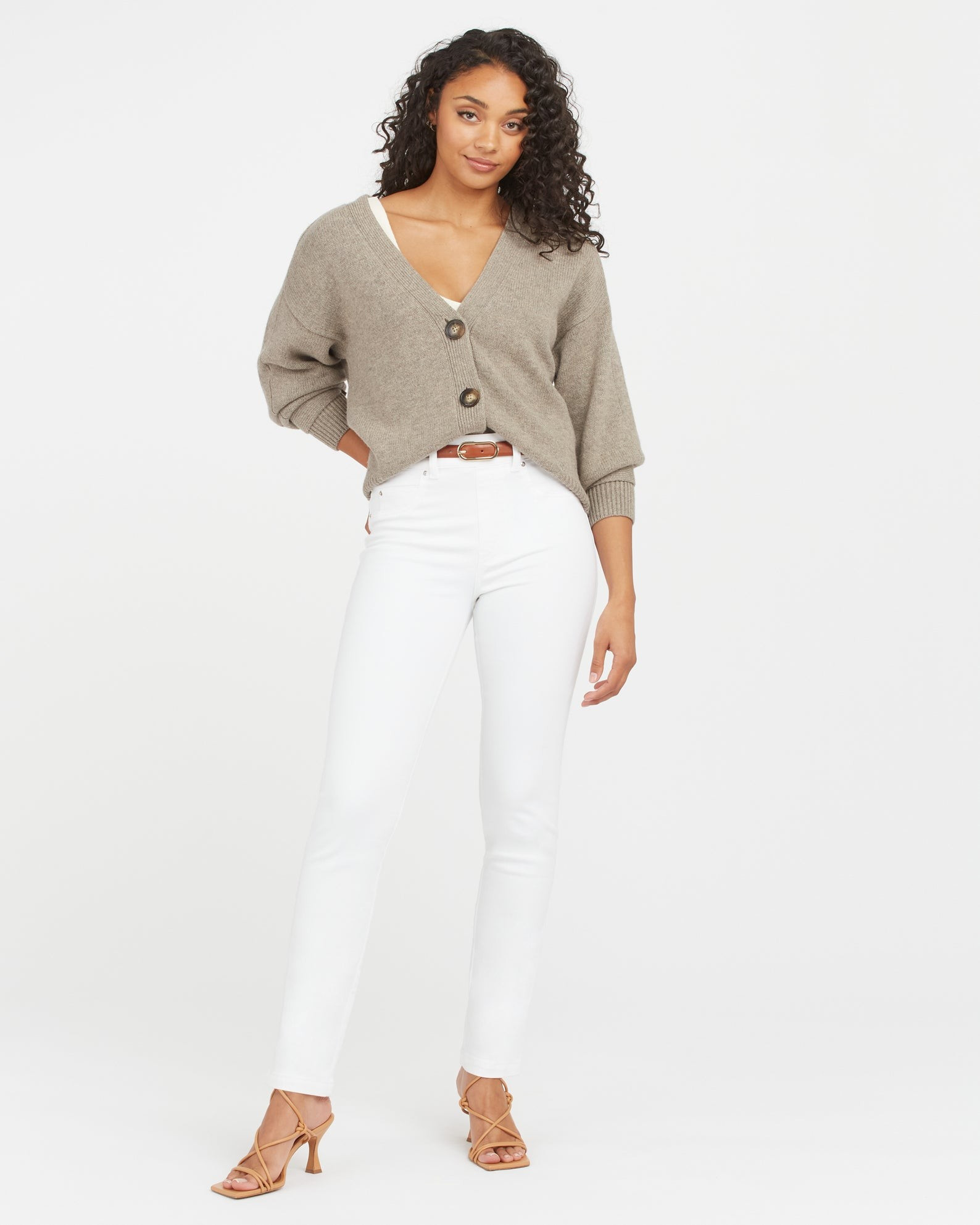 Ankle Straight Leg Jeans, White | Spanx
