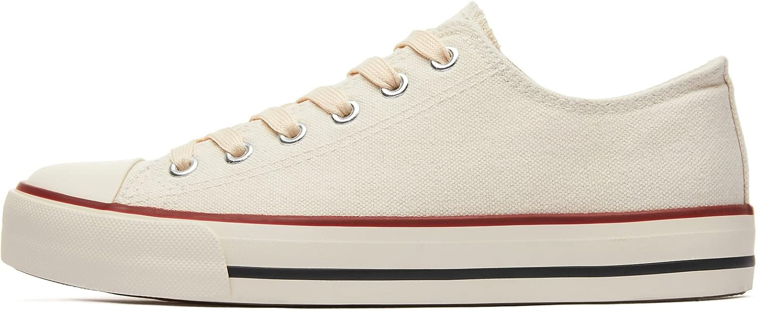 Adokoo Womens Canvas Shoes Casual Cute Sneakers Low Cut Lace up Fashion Comfortable for Walking | Amazon (US)