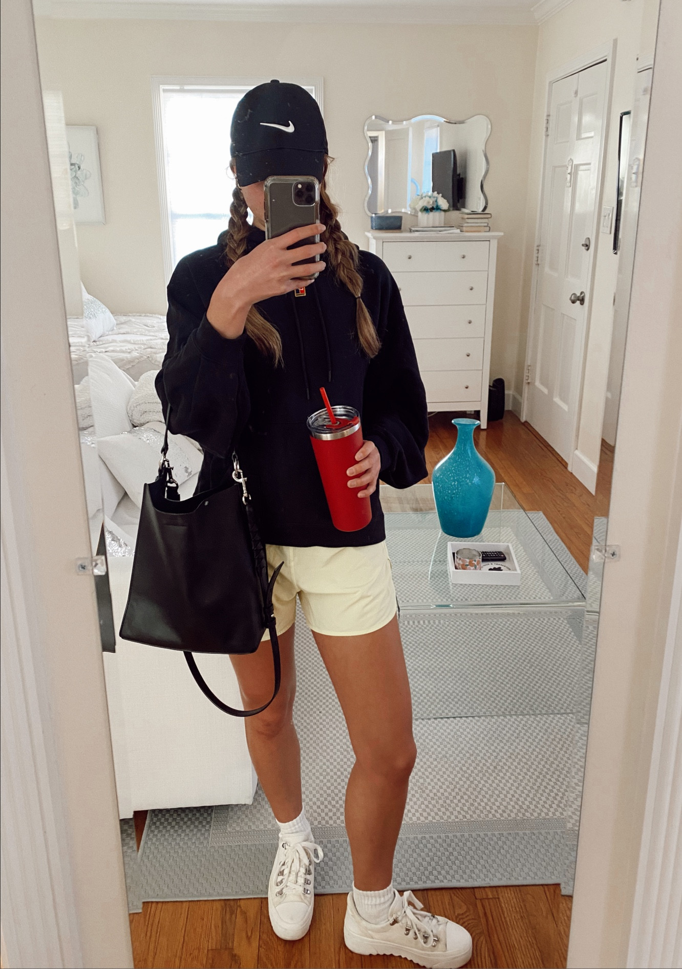 Casual California outfit!! Running errands in a Nike hoodie, hat, athleta shorts, and white sneakers! 

#LTKU #LTKSeasonal #LTKfit