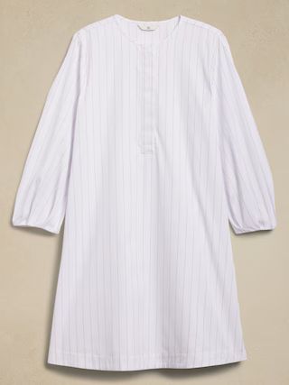 Poplin Lantern-Sleeve Mini Dress | Banana Republic (US)