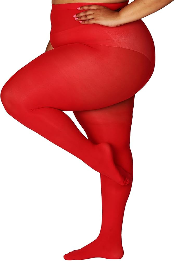 HONENNA Queen Plus Size Tights Semi Opaque Control Top High Waist Stockings Nylons Pantyhose for ... | Amazon (US)