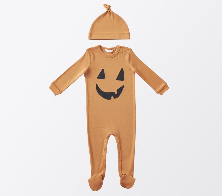 Halloween Pumpkin Nursery Pajama & Hat Set | Pottery Barn Kids