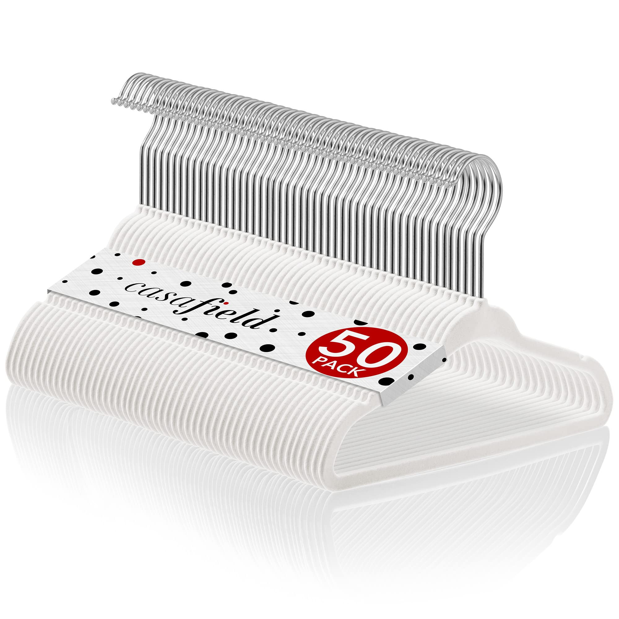 Casafield 50 Velvet Baby Hangers - 11" Size for Infant & Toddler Clothes - Ivory | Amazon (US)