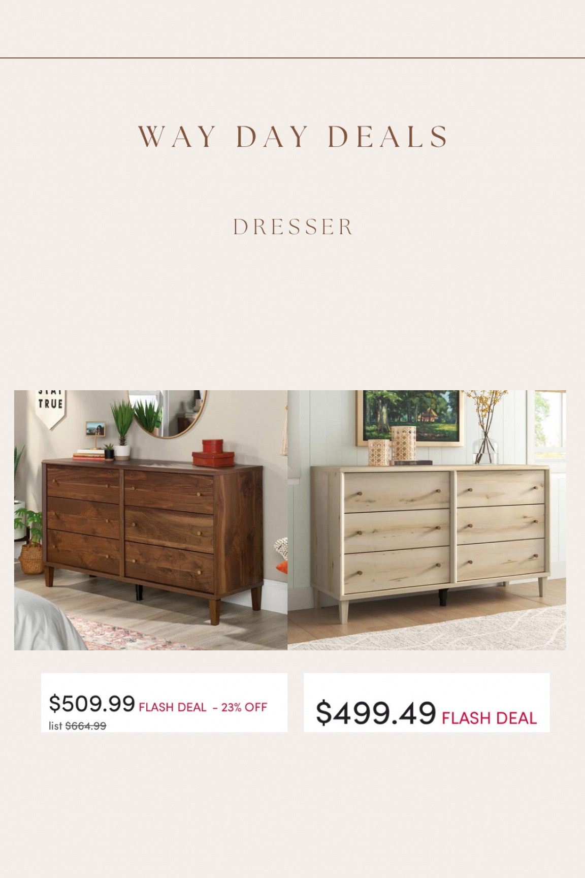 Coordinating dressers are also on flash sale! 