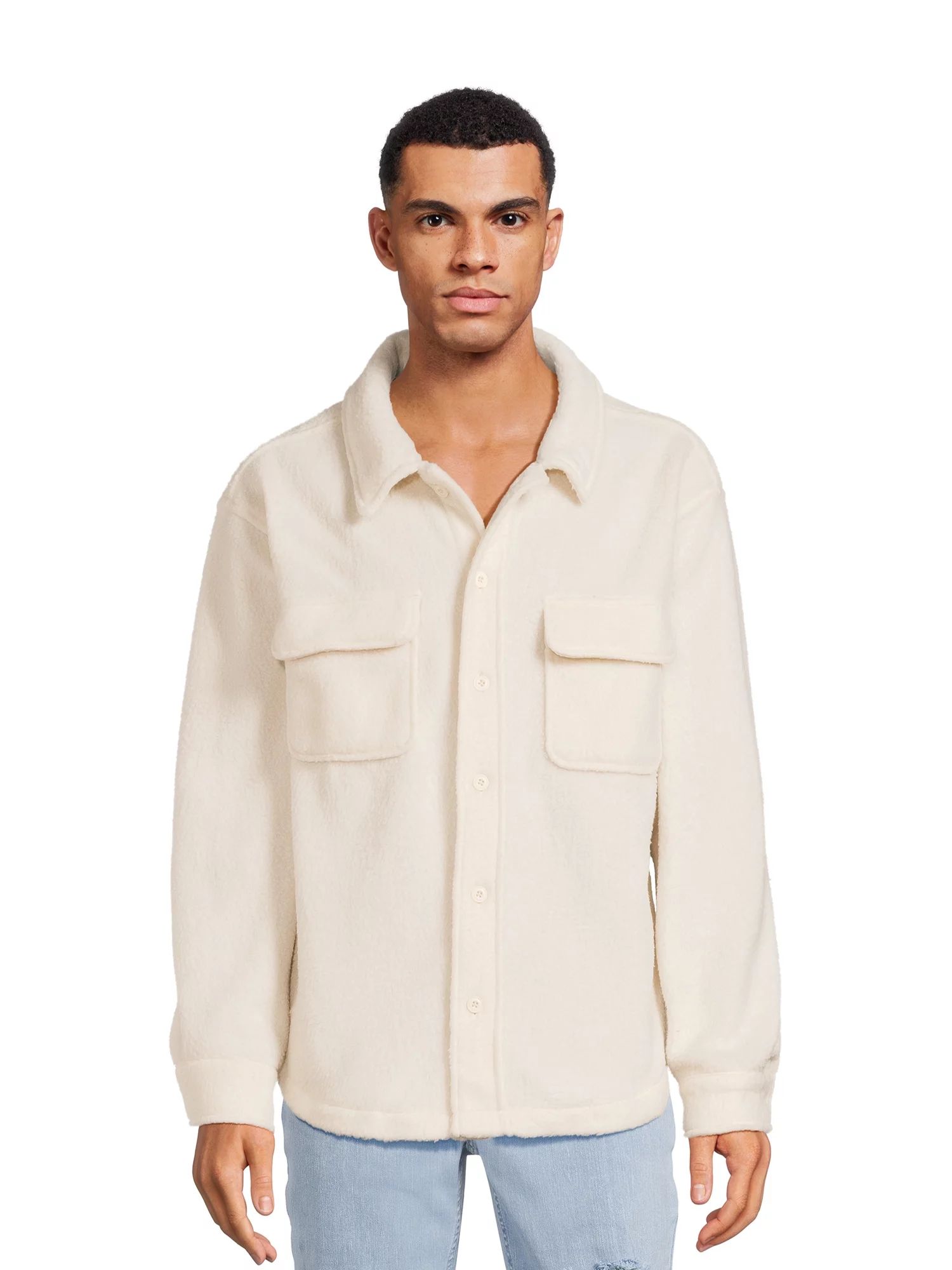 No Boundaries Men's Faux Sherling Jacket, Sizes XS-5XL | Walmart (US)