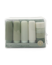 8pc Ribbed Silicone Bottle And Cream Jar Set | Travel Accessories | Marshalls | Marshalls