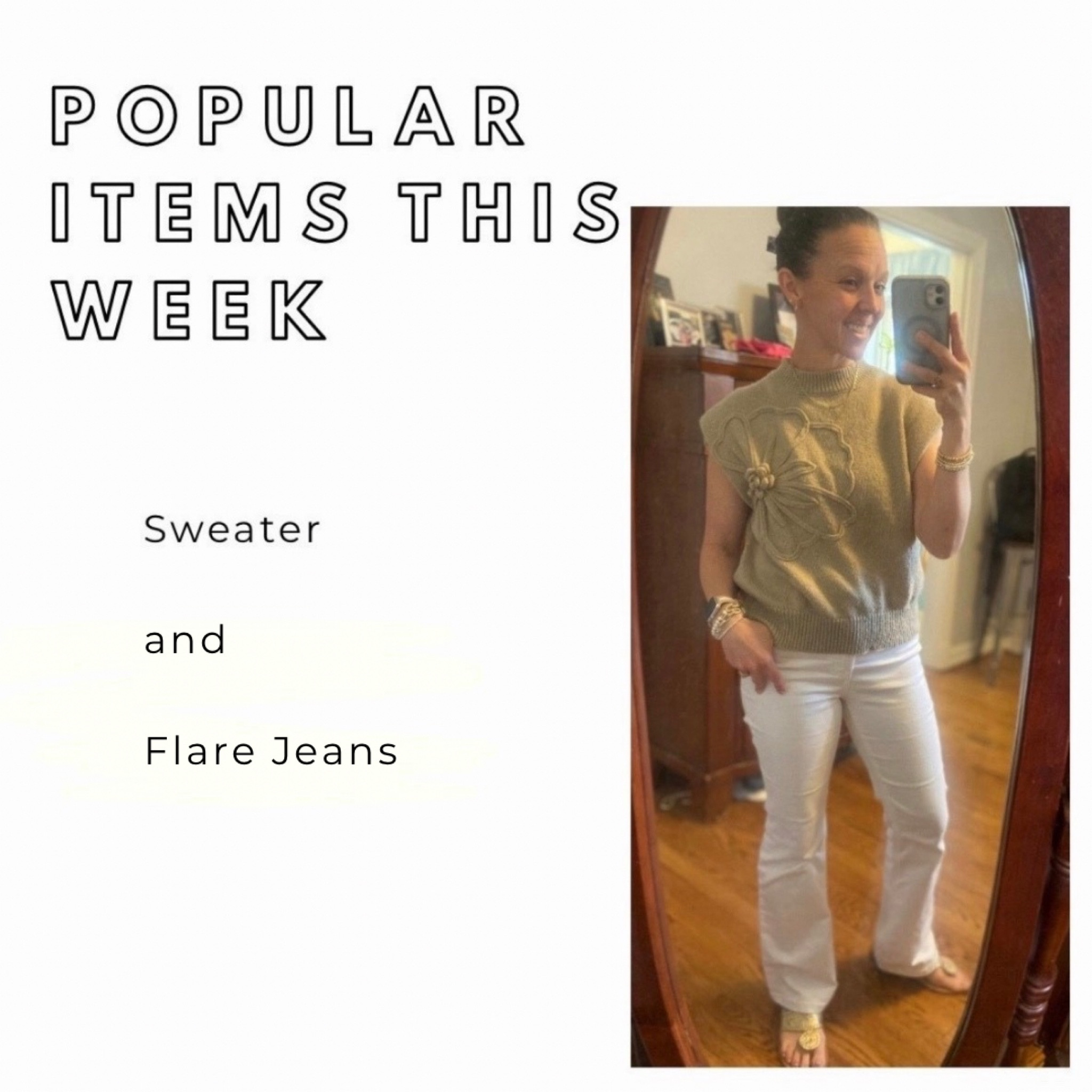 Spring outfit - ON SALE; my sweater is a great dupe and comes in more colors.  My jeans are available on sale in other washes.  

#teacheroutfit #amazob #shein #oldnavy #designerdupe #datenight #springsweater #floralsweater #flarejeans #salefinds #under25
#businesscasual 


#LTKSaleAlert #LTKWorkwear #LTKOver40 #LTKU #LTKSeasonal