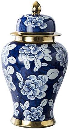 Antique Traditional Porcelain Vase Ceramic Decorative Vases Blue and White Porcelain Temple Jar V... | Amazon (US)