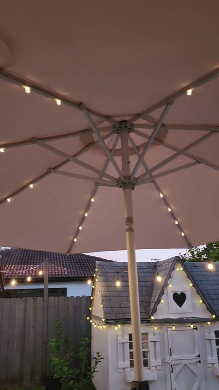 Outdoor umbrella with solar lights🤩

#LTKVideo #LTKhome #LTKsalealert