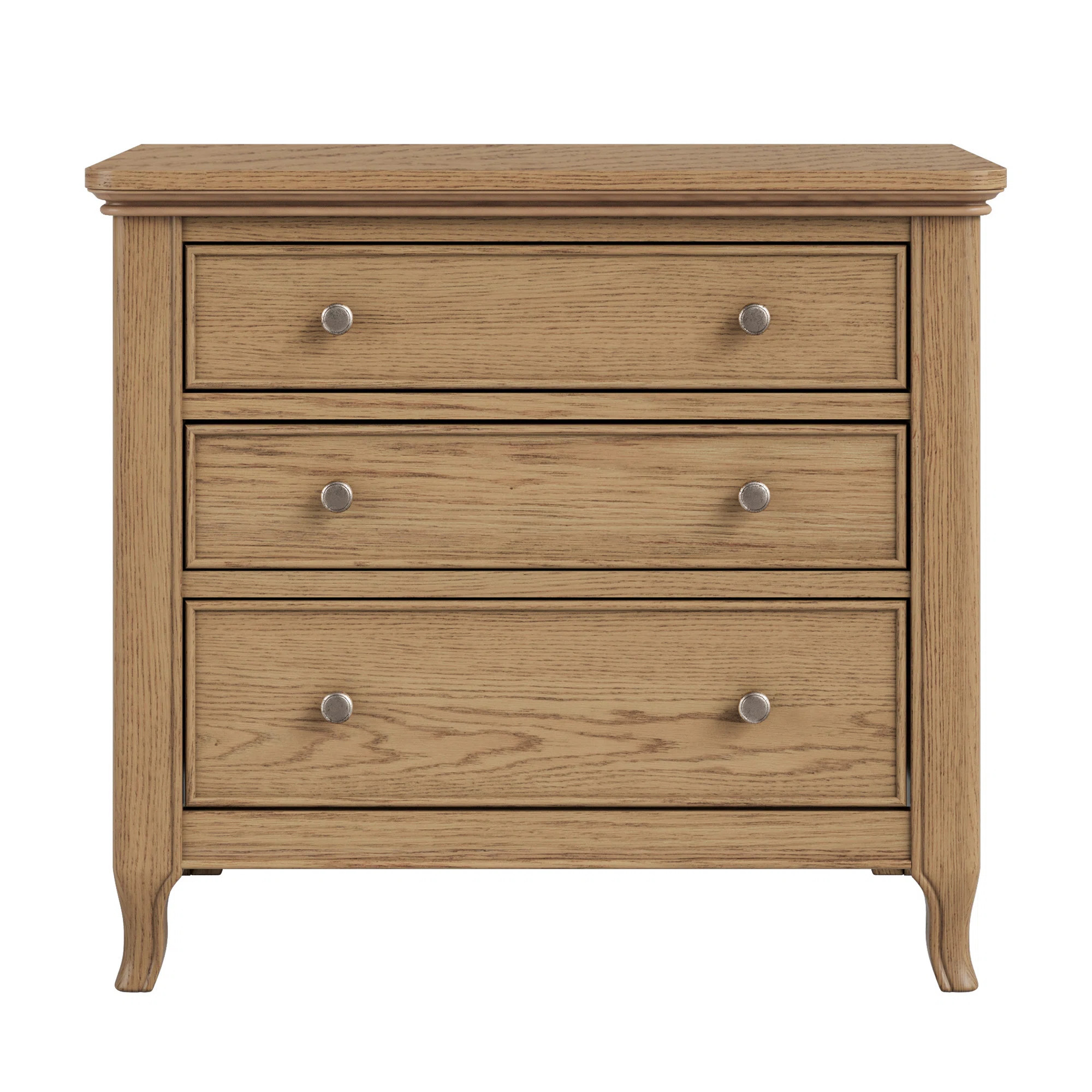 Artistic Solid Wood Nightstand - 3-Tier Storage, Metal Accents (Wood/Walnut Options) | Wayfair North America