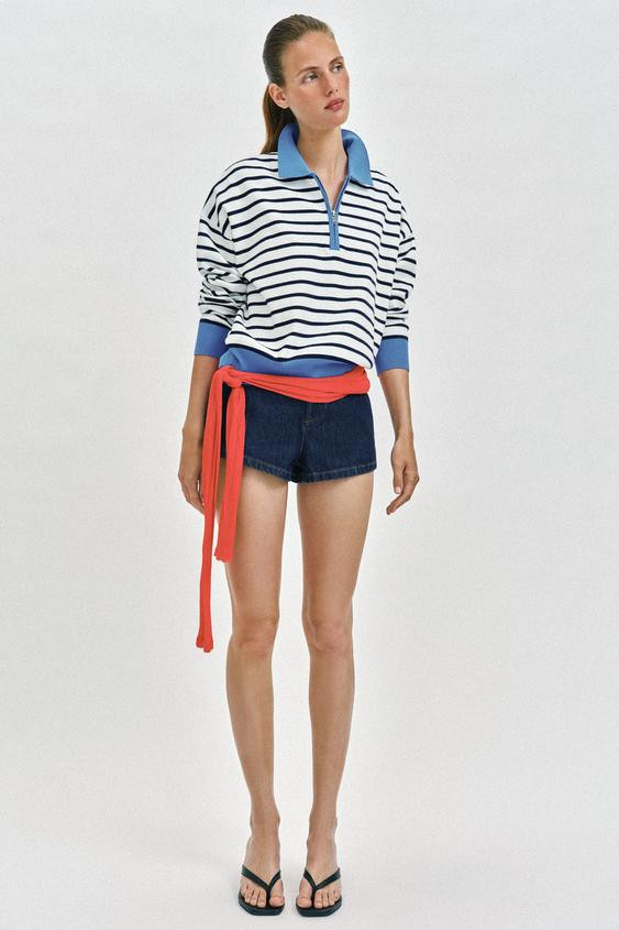 STRIPED KNIT POLO SHIRT | Zara UK