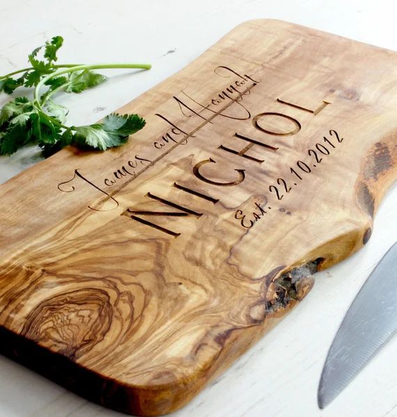 Personalized Rustic Wooden Chopping Cutting Cheeseboard  | Etsy | Etsy (US)