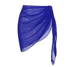 Ekouaer Women's Short Sarongs Beach Wrap Sheer Bikini Wraps Chiffon Cover Ups for Swimwear S-3XL | Amazon (US)