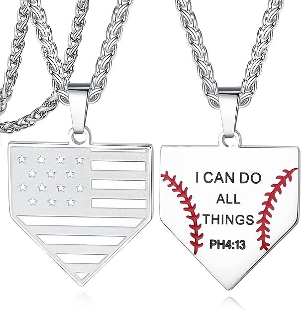 Chrishine Life 20 Inch Baseball Basketball Football Cross Necklace Jewelry - Cool Birthday Annive... | Amazon (US)