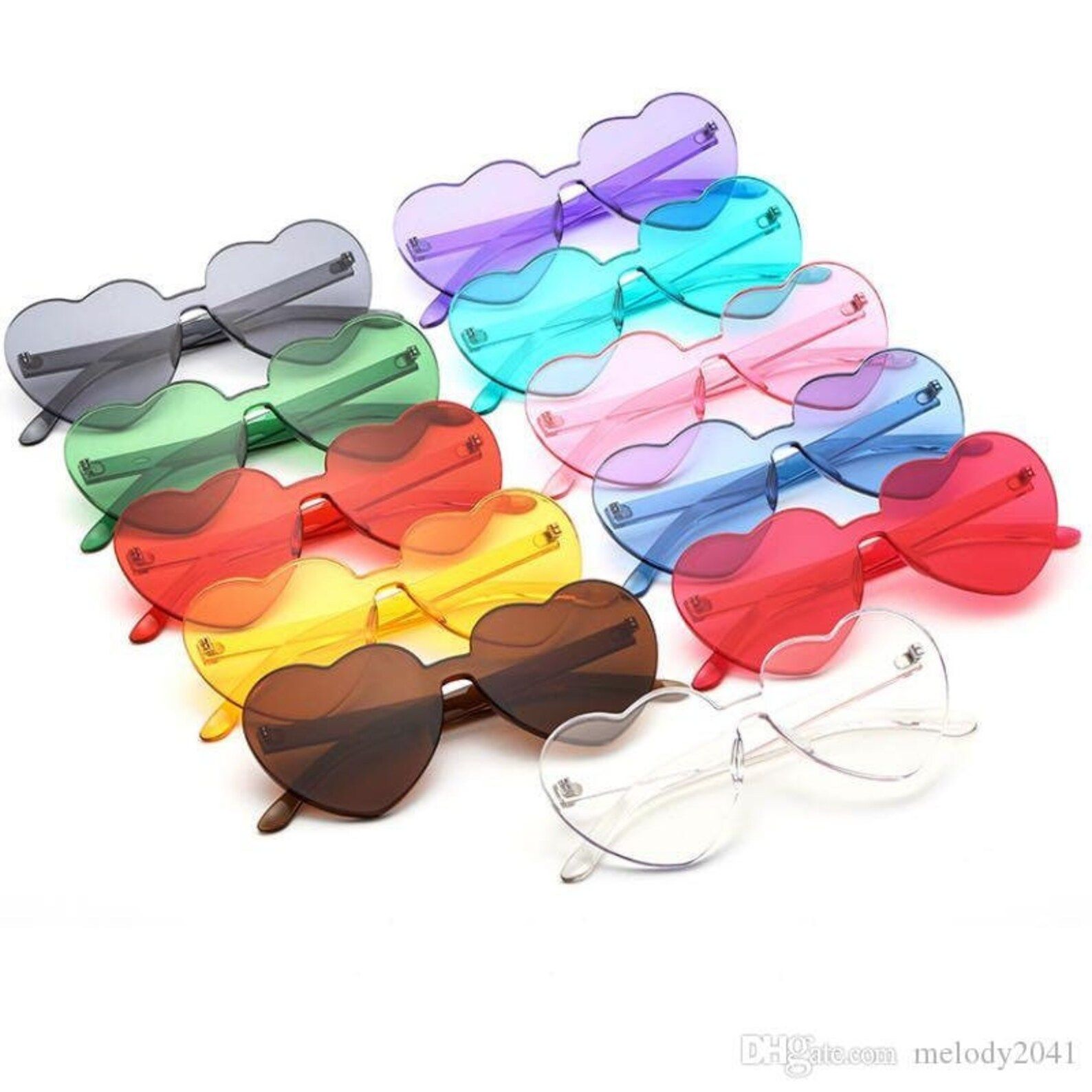 Heart Shaped Rimless Sunglasses Glasses Bachelorette Y2k | Etsy Canada | Etsy (CAD)
