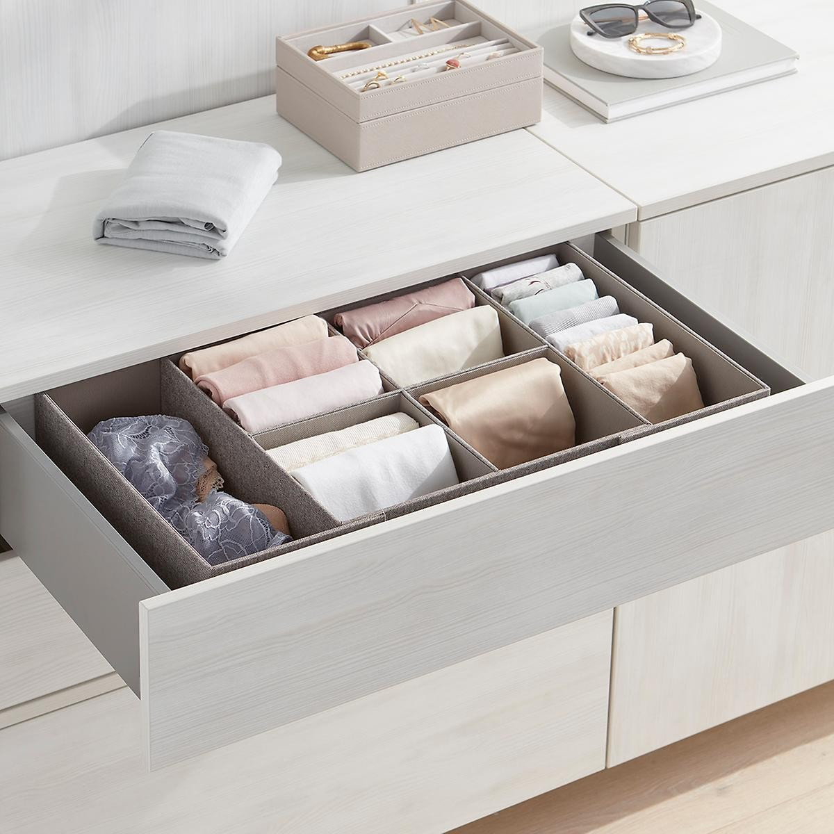 Grey Cambridge Drawer Organizers | The Container Store