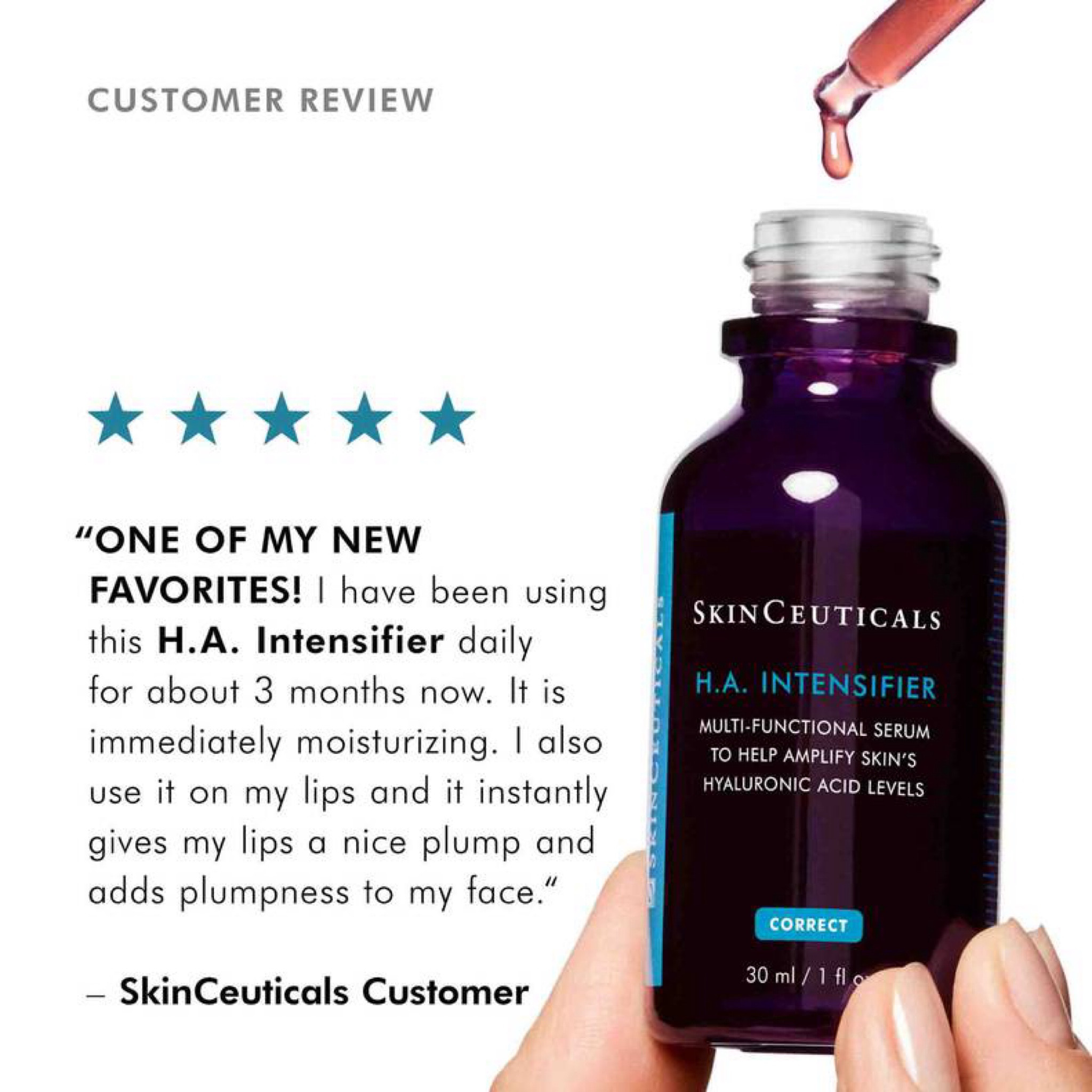 H A Intensifier 
•increases hyaluronic acid levels 
•improves firmness 
•improves plumpness 
•improves texture 

#LTKBeauty