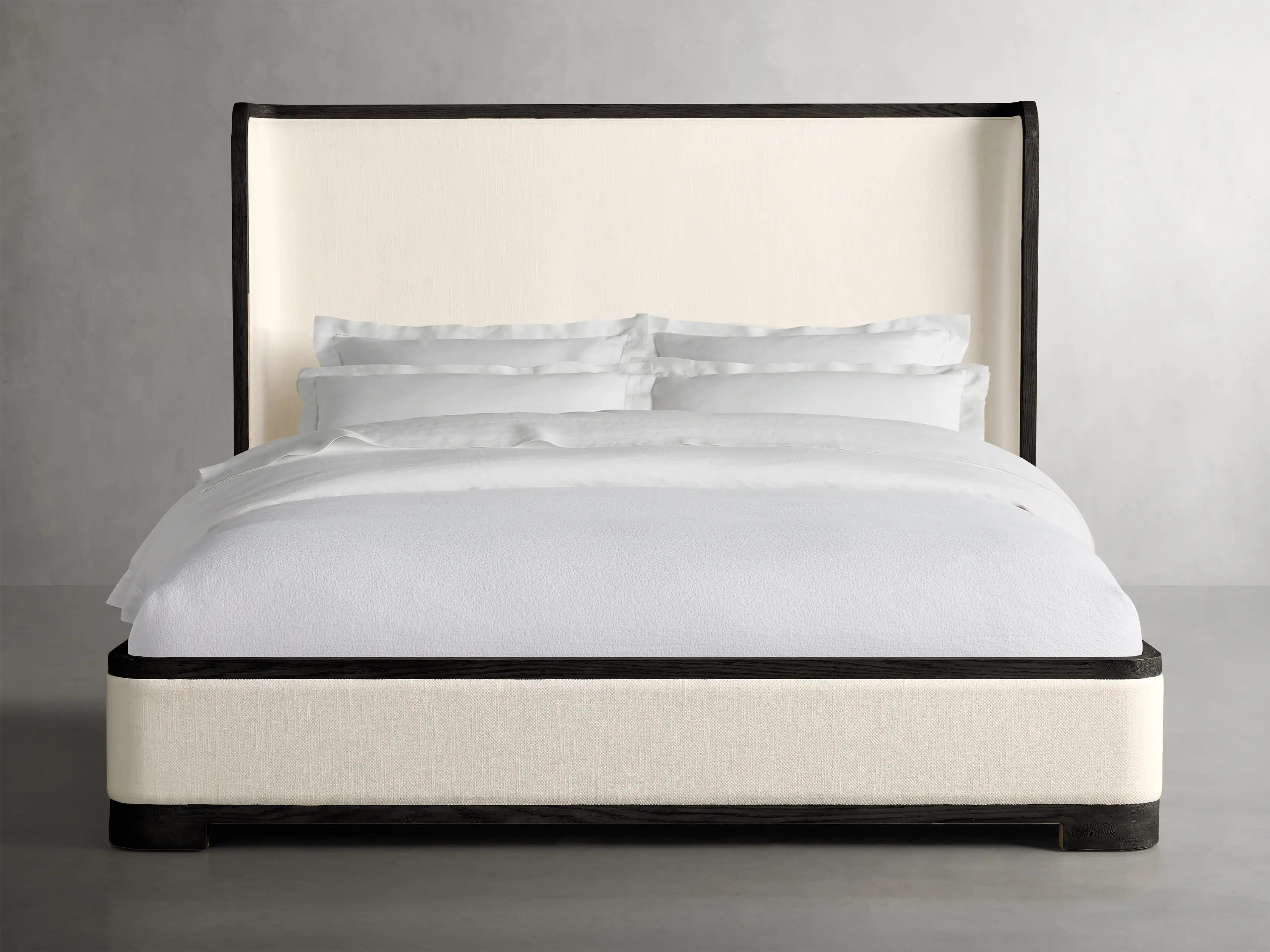 Darien Curved Shelter Bed with Low Footboard in Ebony | Arhaus