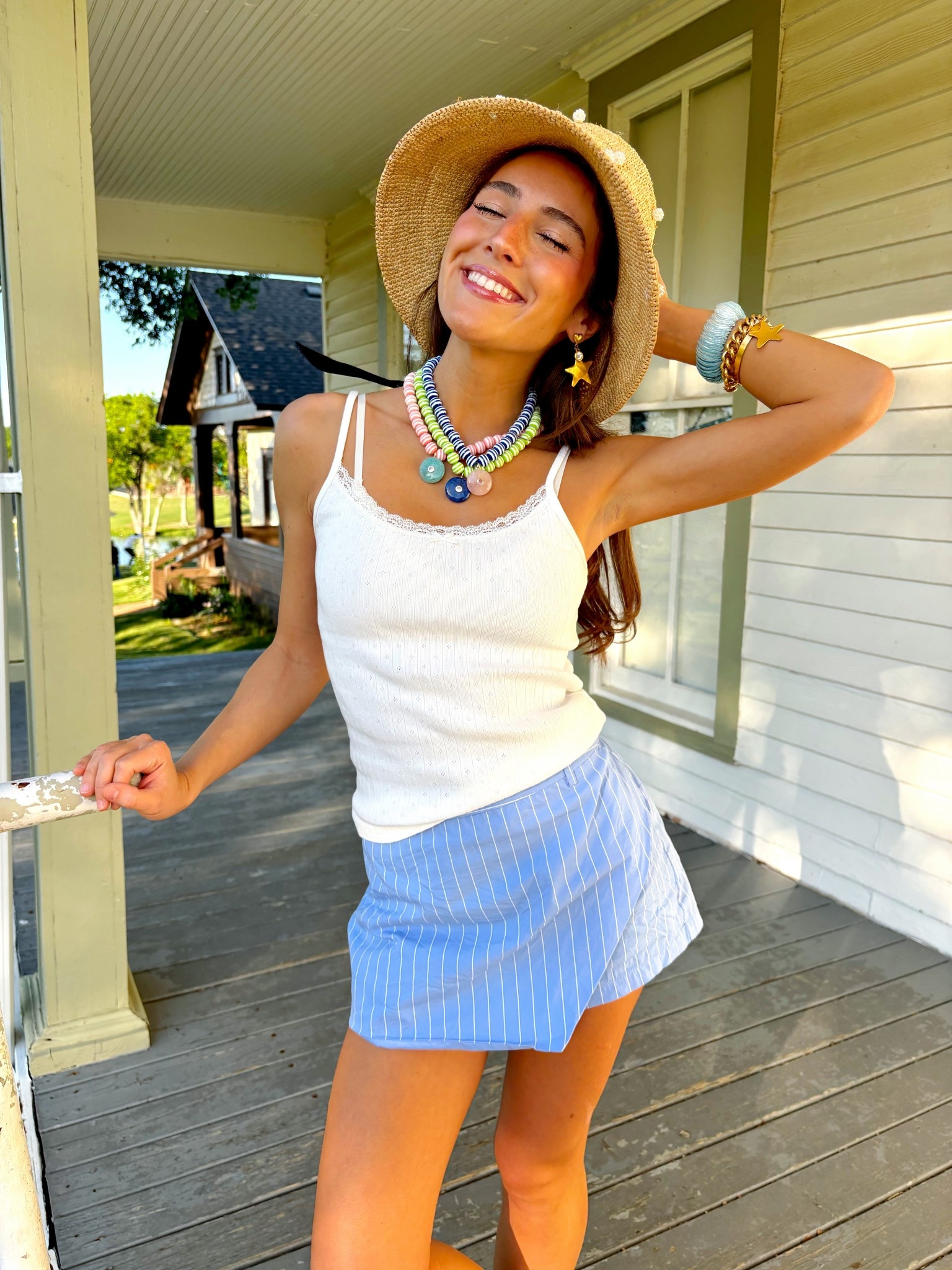 Face East photoshoot fit! 
All jewelry is launching Friday 4/10 at 8AM at shopfaceeast.square.site

Hat is from TJMaxx last summer! 