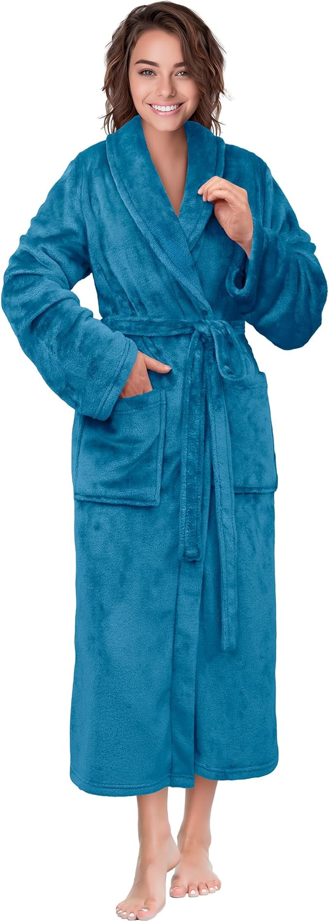 PAVILIA Womens Robe Fleece Plush Soft, Fluffy Fuzzy Cozy Warm Bathrobe, Shower Spa House Long Rob... | Amazon (US)