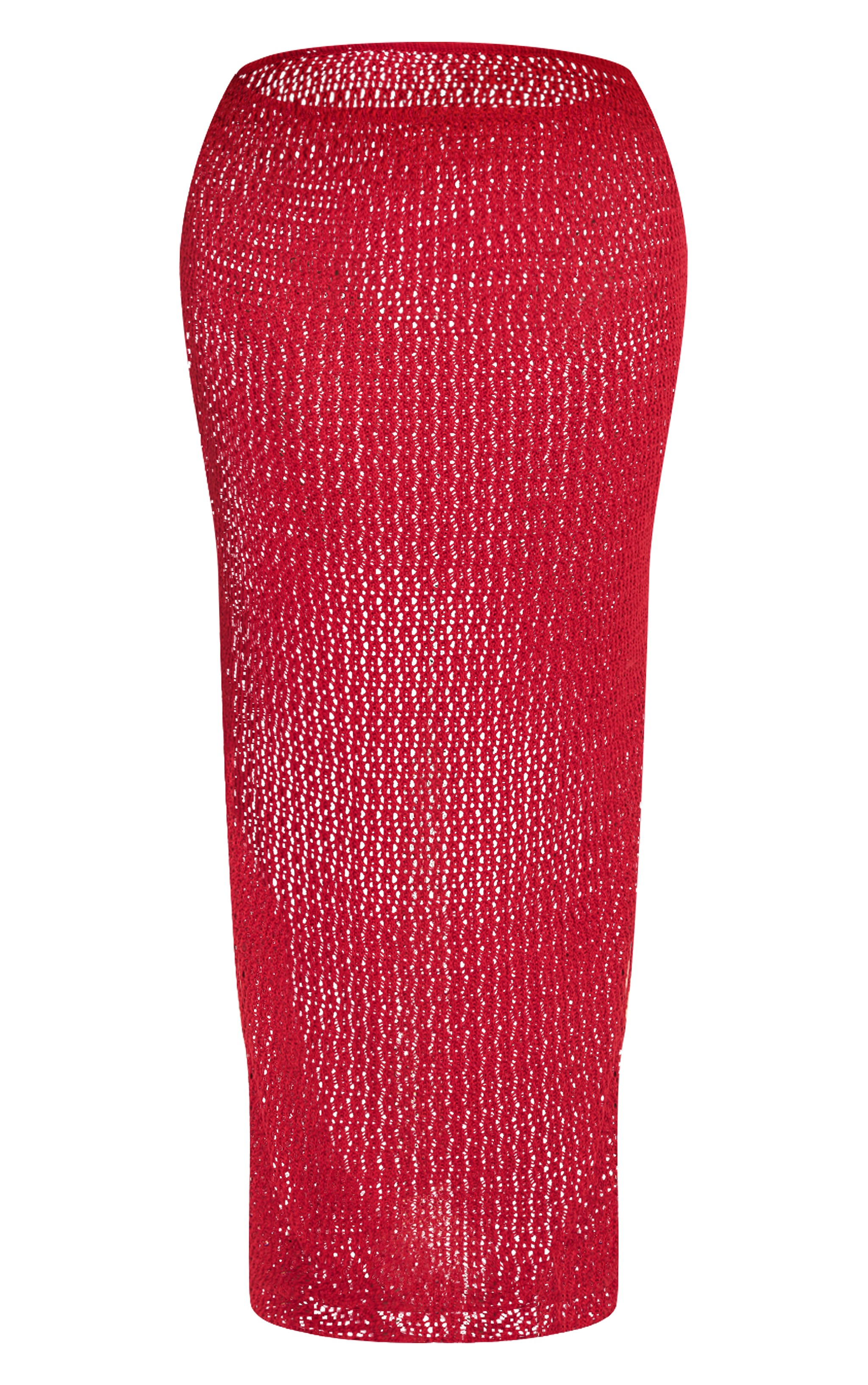 Plus Burgundy Crochet Maxi Beach Skirt | PrettyLittleThing US