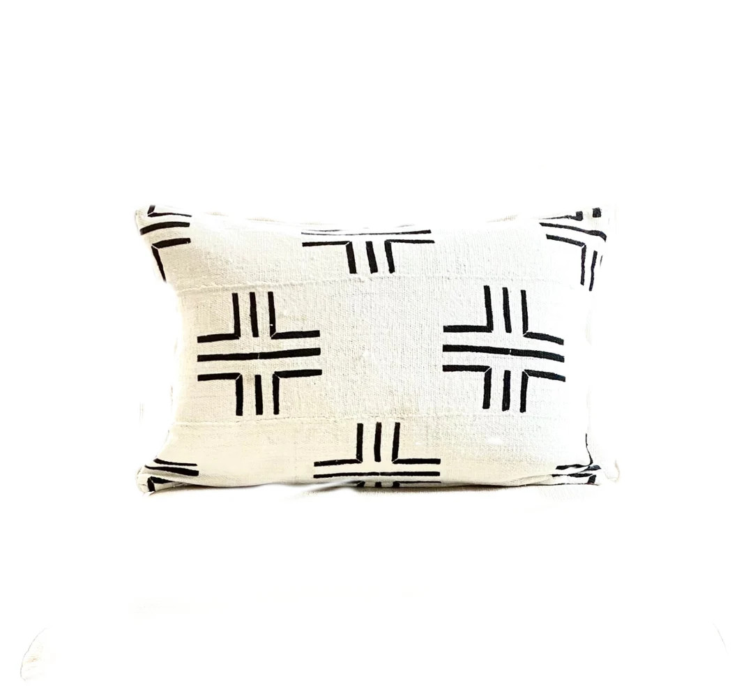 THE CROSSROADS Black Limited Collection Authentic African Mudcloth Pillow Cover - Etsy | Etsy (US)