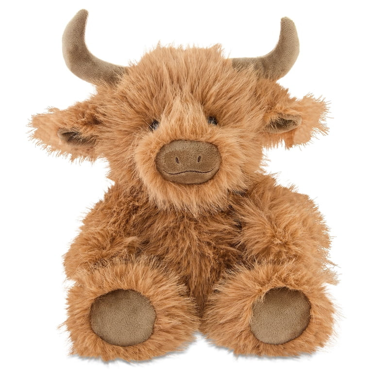 Medium Fuzzy Bull Plush, Brown, 12", Easter by Way To Celebrate | Walmart (US)