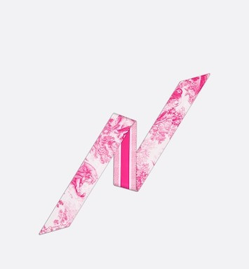 Toile de Jouy Sauvage Mitzah Scarf Ivory and Fluorescent Pink Silk Twill | DIOR | Dior Beauty (US)