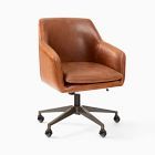 Helvetica Leather Swivel Office Chair | West Elm (US)