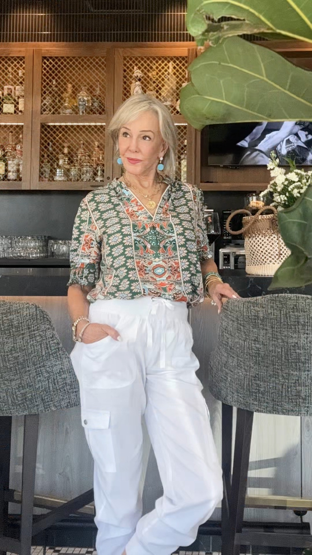  This womens short sleeve top is made of high quality material which is soft and breathable for summer.
Features: this women's summer top is featured with v neck, floral/leopard print, ruffle short sleeve, two strings & loose fitting, and is in a casual style. 24 prints
5’8” 132 Size medium
Fabric is micro elastic, skin-friendly, lightweight, quick dry, breathable, wrinkle-free, womens cargo pants features a two-way stretch that acts like a second skin to help keep you dry and cool. 13 colors
Elastic waistband 
Turquoise earrings by Chico’s
5’8” size Mef
Heart necklace by Jane Winn

#LTKStyleTip #LTKOver40 #LTKFindsUnder50