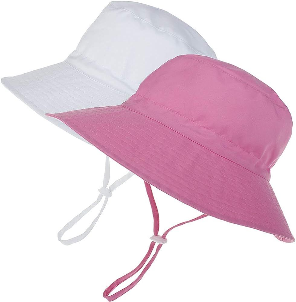 MaxNova Baby Sun Hat Toddler Summer UPF 50+ Baby Girl Bucket Hat Wide Brim Beach Hats for Baby Bo... | Amazon (US)